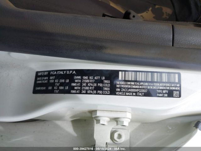 ZACCJABB6HPG20937 Jeep Renegade Latitude Fwd
