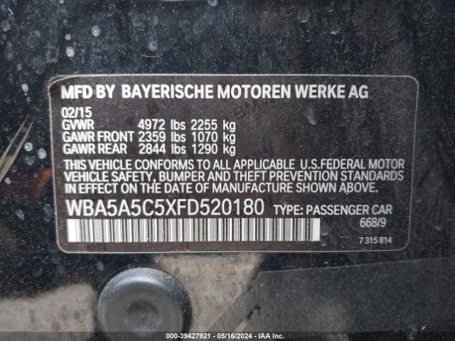 WBA5A5C5XFD520180 BMW 528I