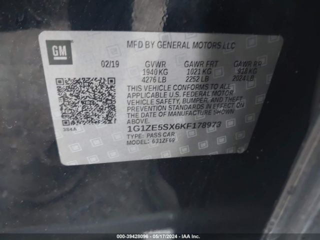 1G1ZE5SX6KF178973 Chevrolet Malibu Premier