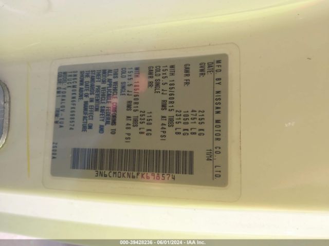 3N6CM0KN6FK698574 Nissan NV200 SV