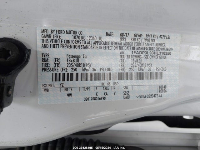 Ford FOCUS ST 2017 1FADP3L93HL318350 Image 9