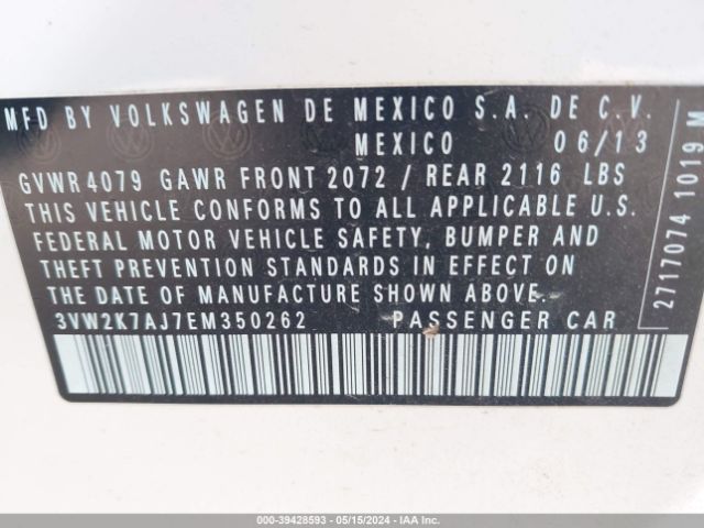 3VW2K7AJ7EM350262 Volkswagen Jetta 2.0l S