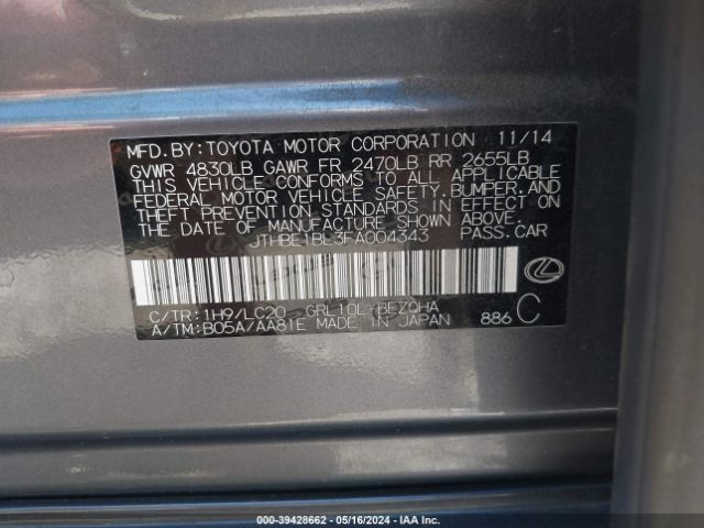 JTHBE1BL3FA004343 Lexus GS 350
