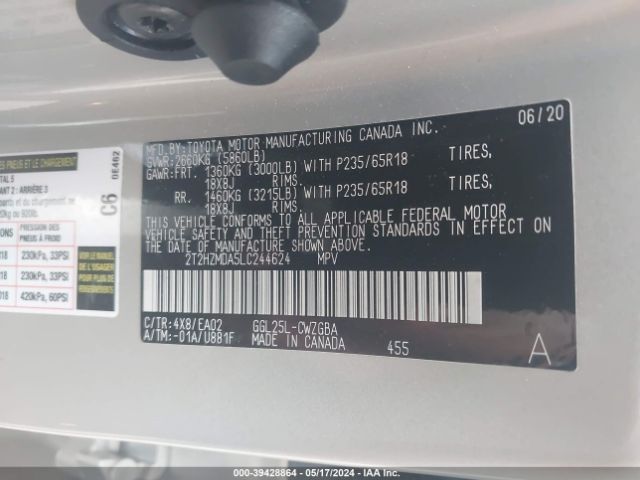 2T2HZMDA5LC244624 Lexus RX 350