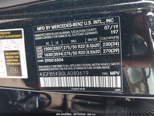 4JGFB5KB0LA080619 Mercedes-Benz Gle 450 4matic