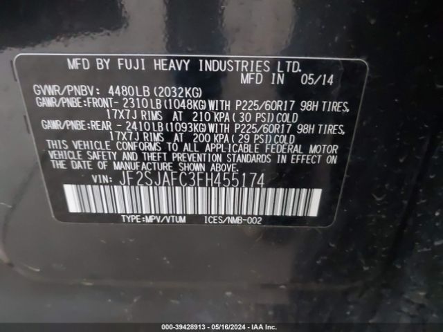 JF2SJAFC3FH455174 Subaru Forester 2.5i Premium