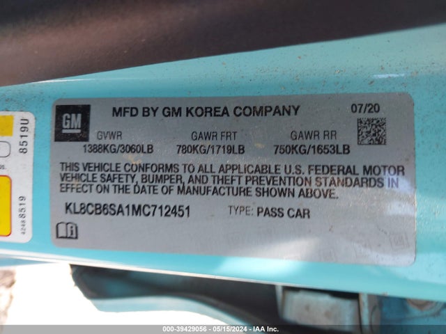 Chevrolet Spark Fwd Ls Automatic 2021 KL8CB6SA1MC712451 Image 9