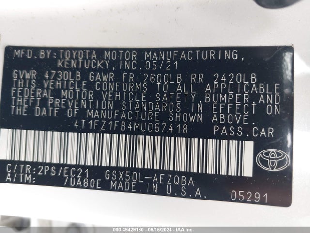 Toyota Avalon Trd 2021 4T1FZ1FB4MU067418 Image 9