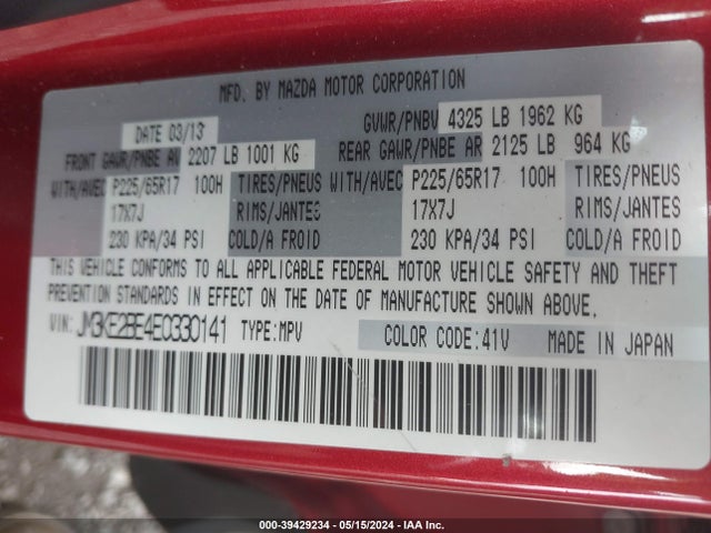 JM3KE2BE4E0330141 Mazda CX-5 SPORT