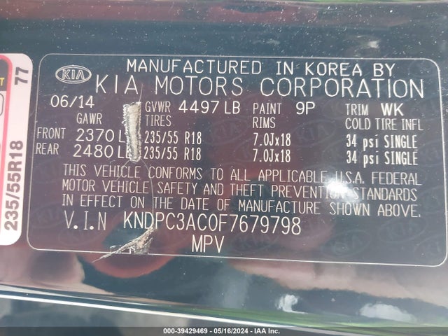 KIA Sportage Ex 2015 KNDPC3AC0F7679798 Image 9
