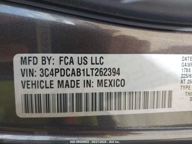 3C4PDCAB1LT262394 Dodge Journey Se Value