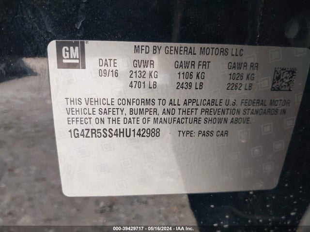 1G4ZR5SS4HU142988 Buick Lacrosse Premium