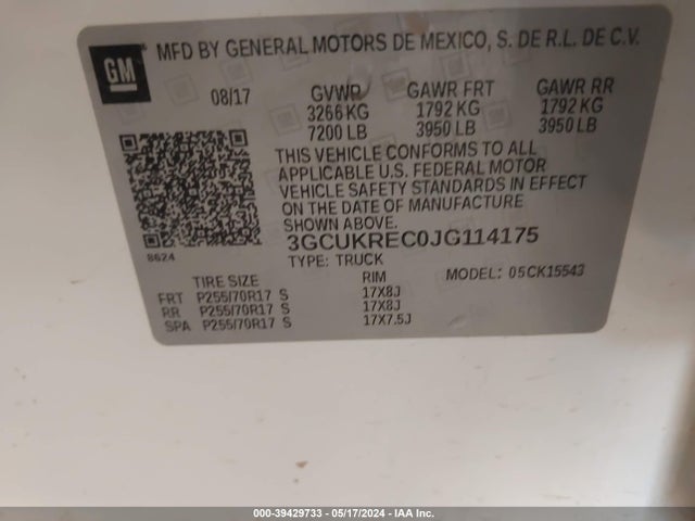 Chevrolet Silverado 1500 1lt 2018 3GCUKREC0JG114175 Image 9