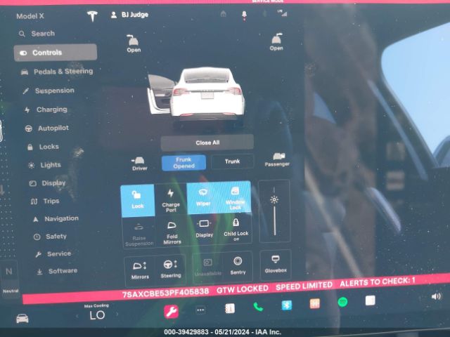 7SAXCBE53PF405838 Tesla Model X Dual Motor All-wheel Drive/standard Range