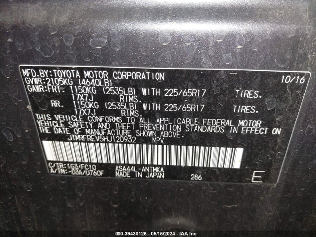 Toyota Rav4 Xle 2017 JTMRFREV5HJ120932 Image 9