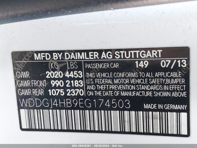 WDDGJ4HB9EG174503 Mercedes-Benz C 250