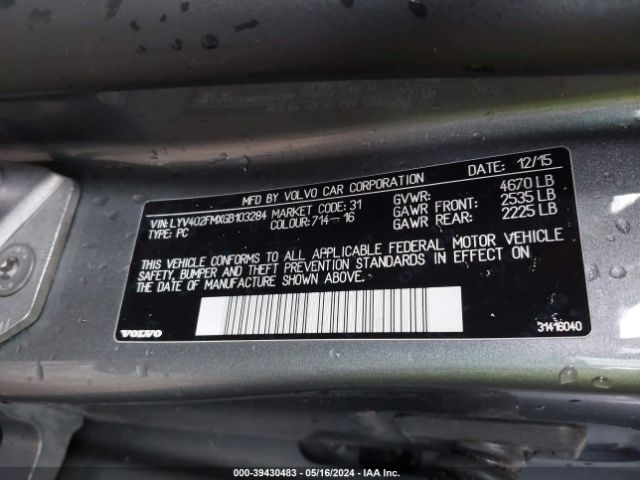 LYV402FMXGB103284 Volvo S60 Inscription T5 Drive-e Platinum