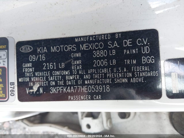 KIA FORTE LX 2017 3KPFK4A77HE053918 Image 9