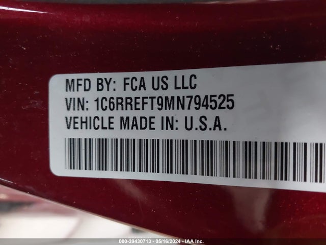 1C6RREFT9MN794525 RAM 1500 Lone Star  4x2 5'7 Box