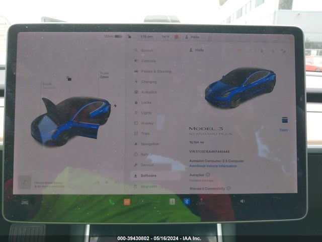 Tesla Model 3 Long Range/mid Range/standard Range/standard Range Plus 2019 5YJ3E1EA4KF449448 Image 7