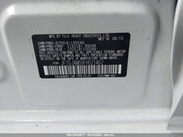 Subaru Impreza 2.0i Limited 2015 JF1GJAM69FH021462 Image 9
