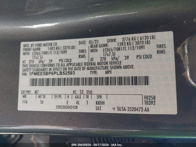 Ford Bronco Black Diamond 2023 1FMEE5BP6PLB52593 Image 9