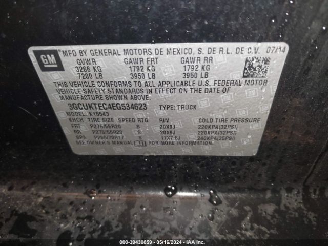 3GCUKTEC4EG534623 Chevrolet Silverado 1500 High Country