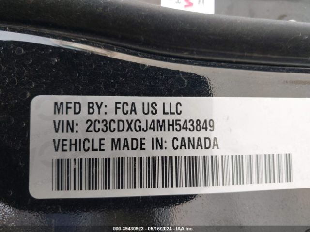 2C3CDXGJ4MH543849 Dodge Charger Scat Pack Rwd