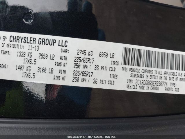 2C4RDGBG5ER230774 Dodge Grand Caravan American Value Pkg