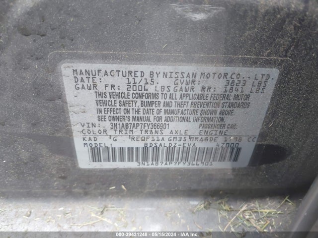Nissan SENTRA SV 2015 3N1AB7AP7FY366901 Image 9