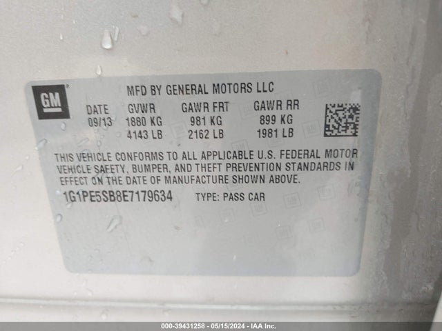 Chevrolet Cruze 2lt Auto 2014 1G1PE5SB8E7179634 Image 9