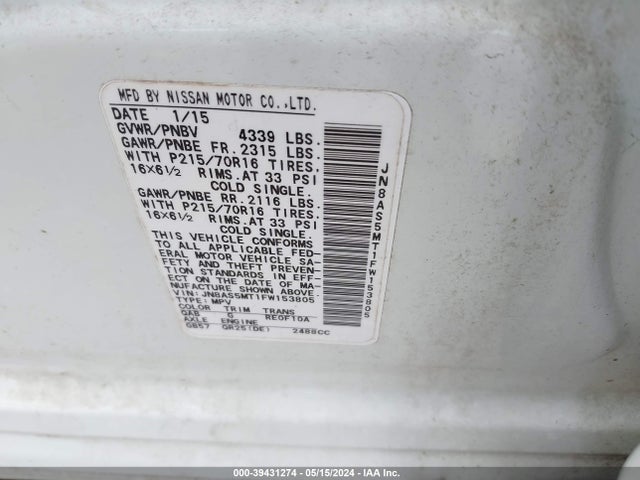 Nissan Rogue Select S 2015 JN8AS5MT1FW153805 Image 9