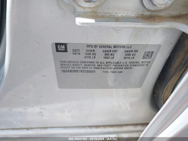 1G6AB5RX1F0109591 Cadillac ATS LUXURY