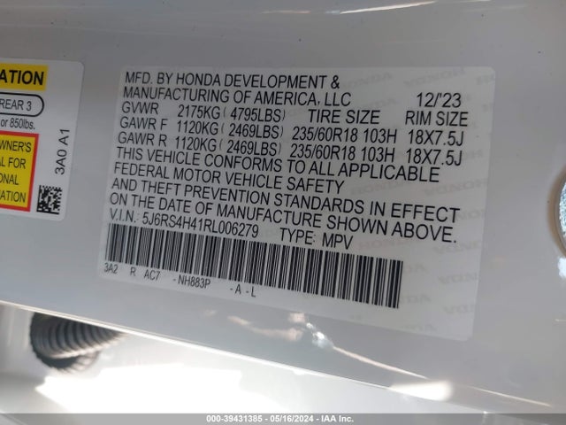 Honda Cr-v Ex Awd 2024 5J6RS4H41RL006279 Image 9