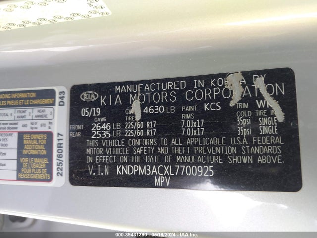 KIA Sportage Lx 2020 KNDPM3ACXL7700925 Image 9
