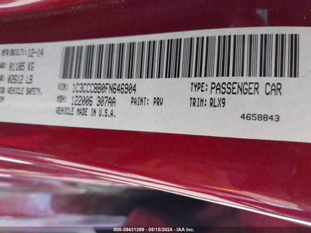 1C3CCCBB0FN646904 Chrysler 200 S