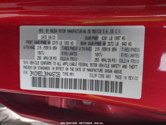 3MVDMBDL3NM449729 Mazda Cx-30 Premium