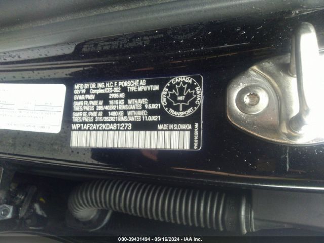 WP1AF2AY2KDA81273 Porsche Cayenne Turbo