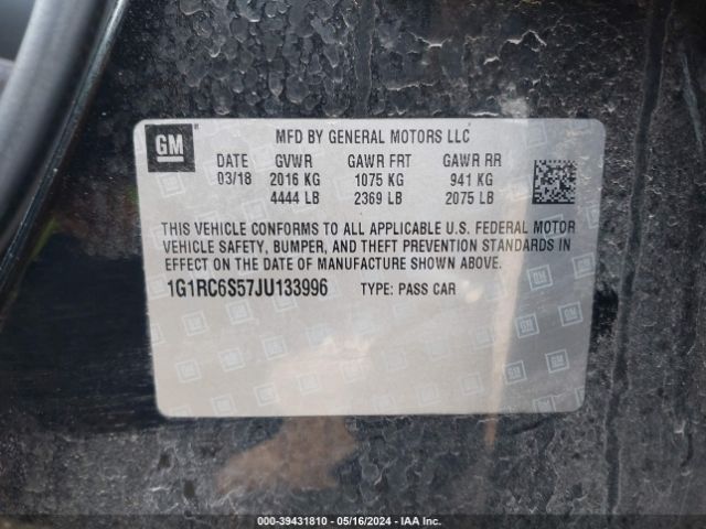 2018 CHEVROLET VOLT 1G1RC6S57JU133996 Photo 8