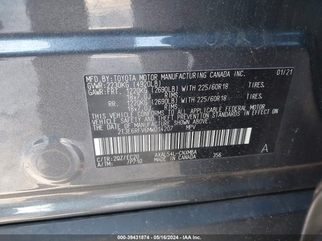 Toyota Rav4 Xse Hybrid 2021 2T3E6RFV6MW014207 Image 9