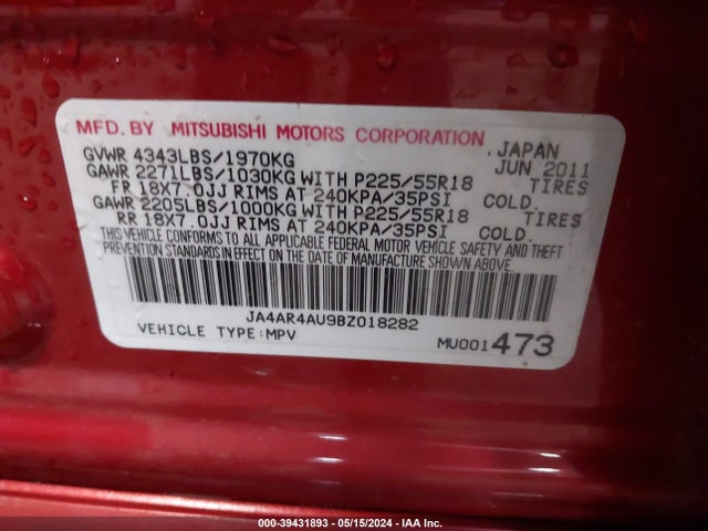 2011 MITSUBISHI OUTLANDER SPORT JA4AR4AU9BZ018282 Photo 8