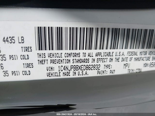 Jeep Patriot Sport 2014 1C4NJPBBXED862832 Image 9