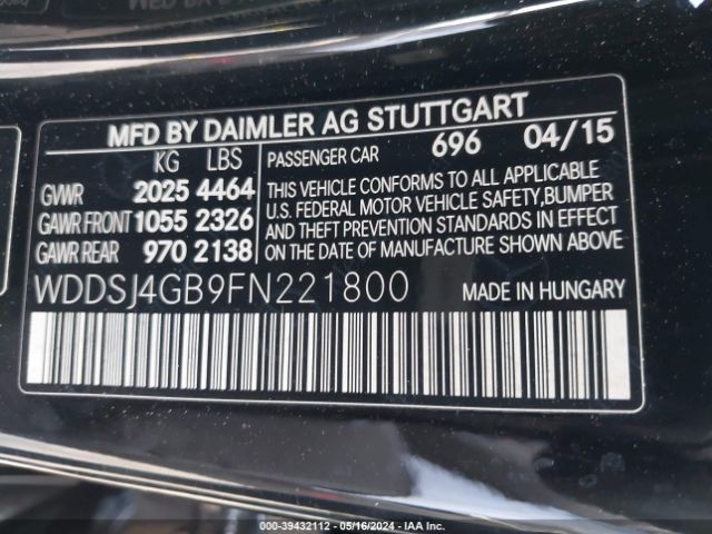 WDDSJ4GB9FN221800 Mercedes-Benz CLA 250 4MATIC