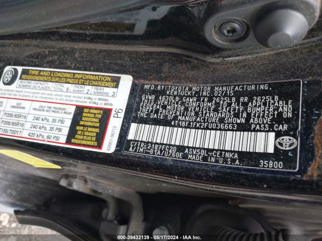 Toyota CAMRY LE 2015 4T1BF1FK2FU036663 Image 9