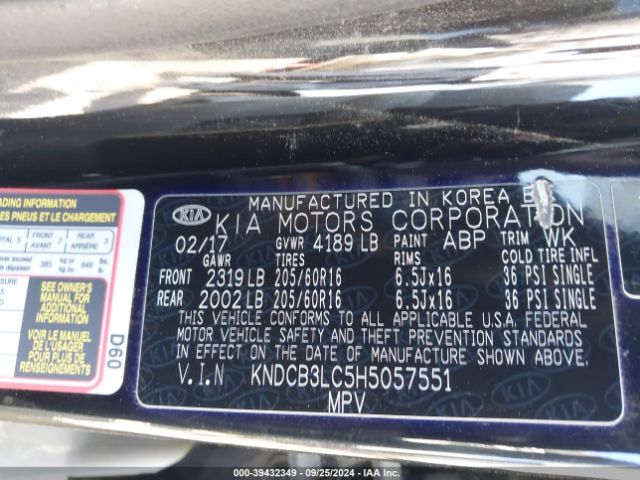 KNDCB3LC5H5057551 KIA NIRO LX