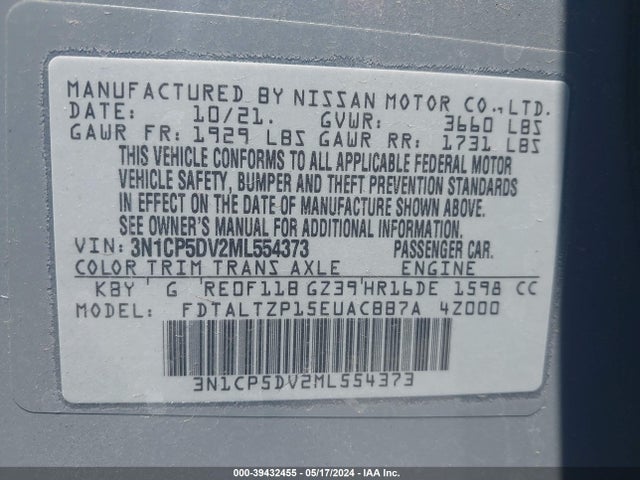 Nissan Kicks Sr Xtronic Cvt 2021 3N1CP5DV2ML554373 Image 9