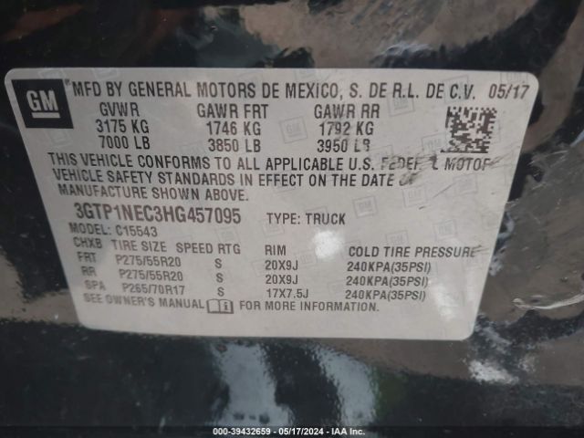 3GTP1NEC3HG457095 GMC Sierra 1500 Slt