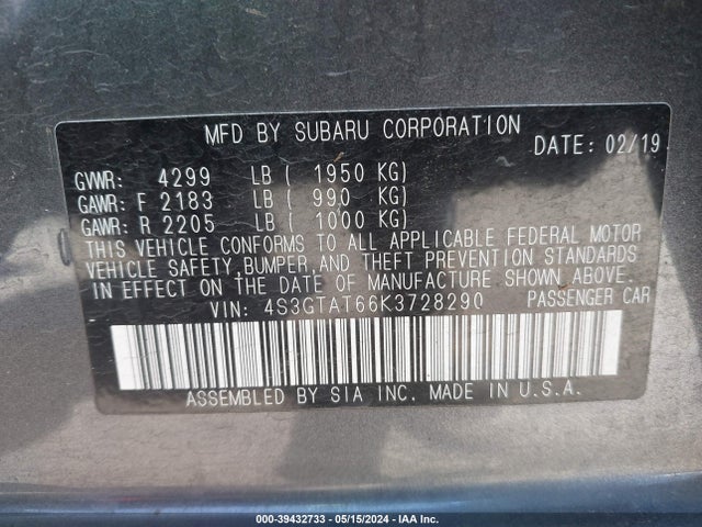4S3GTAT66K3728290 Subaru Impreza 2.0i Limited