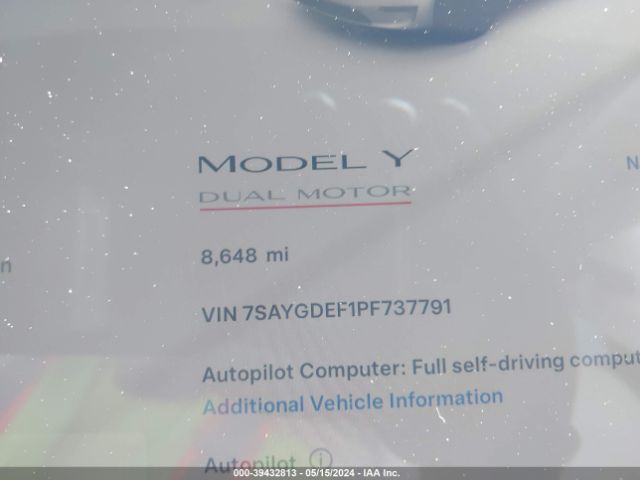 2023 TESLA MODEL Y 7SAYGDEF1PF737791 Photo 6