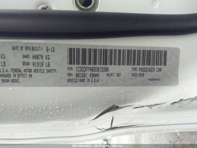 1C3CDFFA8GD819396 Dodge Dart Sxt Sport